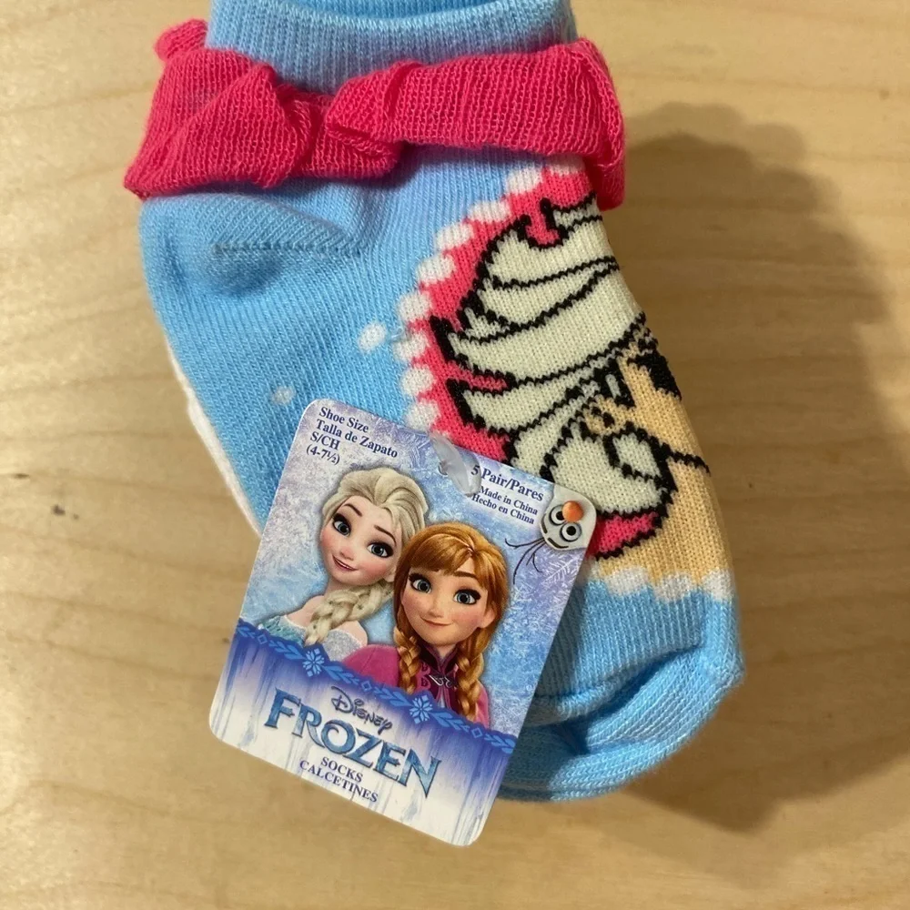 Disney Frozen Socks Shoe Size (4-7 1/2) 5 pair (HL)